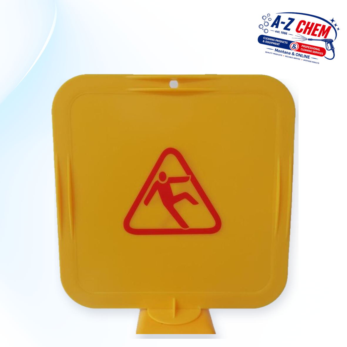 Large Triangular Cone Wet Floor Sign - product detail view 3 - A-Z Chem South Africa