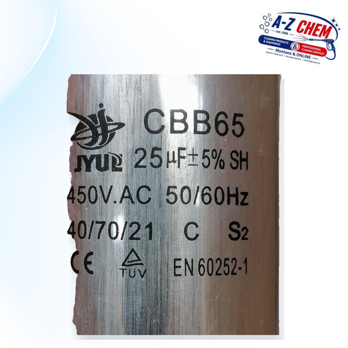 150uF Starting Capacitor for Rotary 425 - Floor Cleaning Machine Part - product detail view 3 - A-Z Chem South Africa