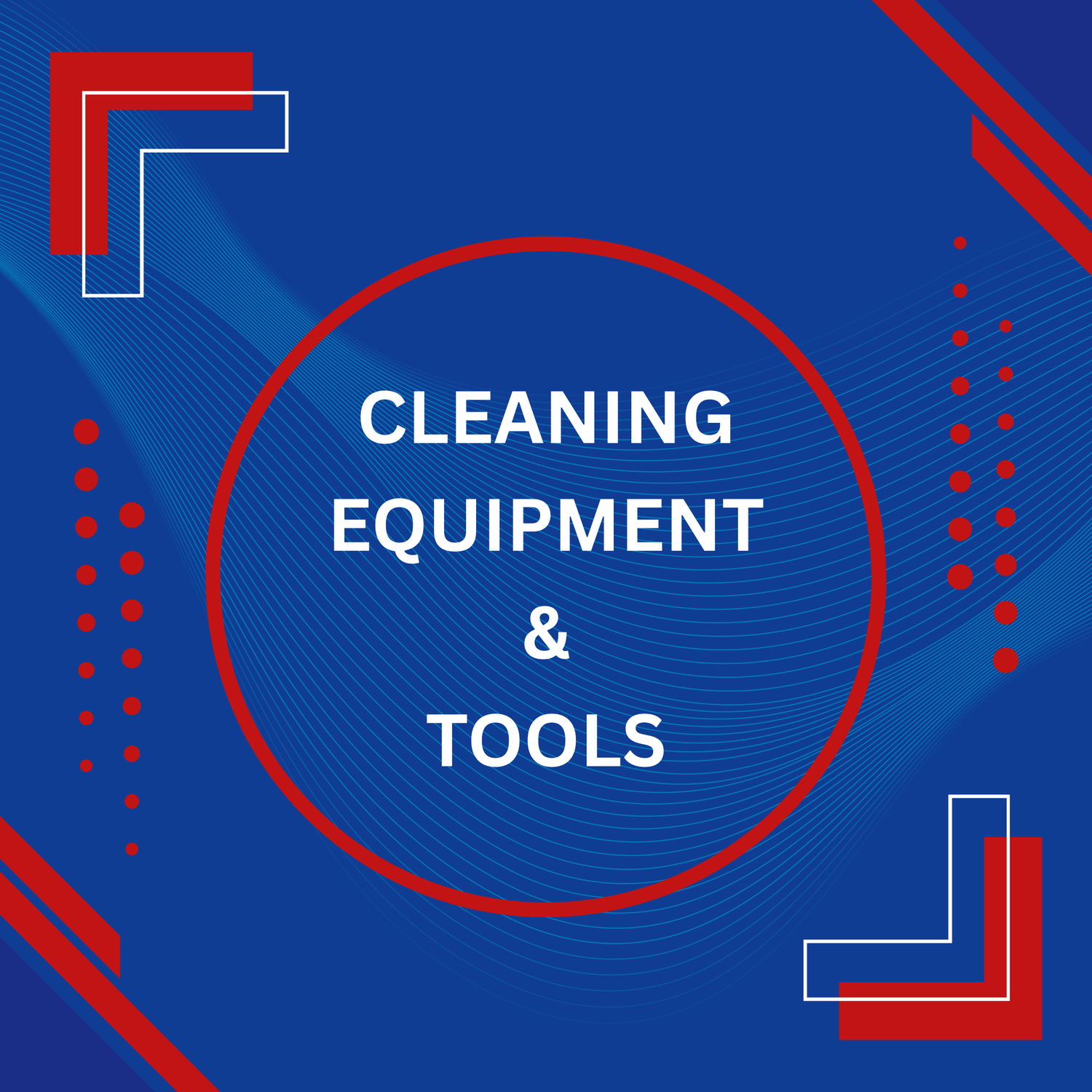 Cleaning equipment including mops, brooms, cloths and tools for effective cleaning, available from A-Z Chem Montana in Pretoria.