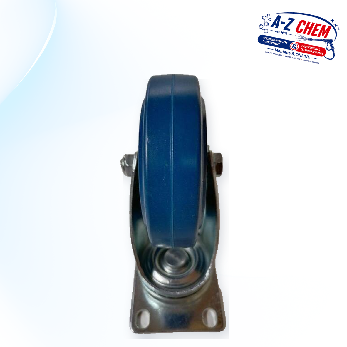 100mm Blue Complete Castor - Carpet Cleaning Machine Part - product detail view 2 - A-Z Chem South Africa