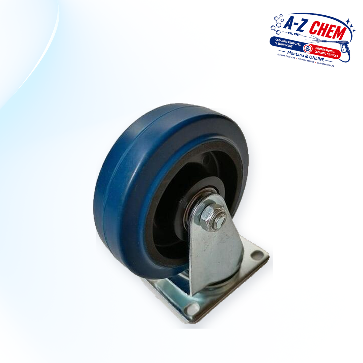 100mm Blue Complete Castor - Carpet Cleaning Machine Part - product detail view 3 - A-Z Chem South Africa