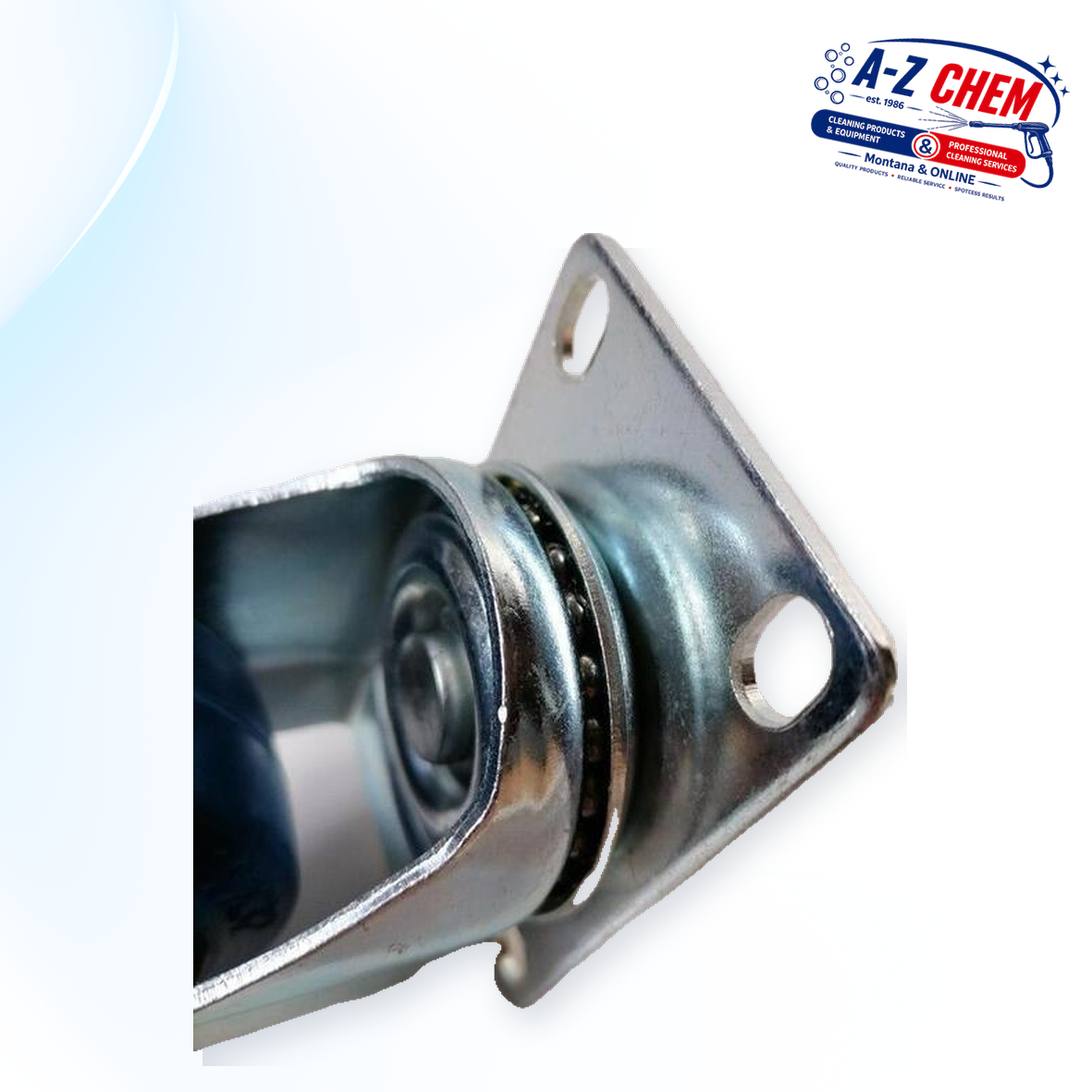 100mm Blue Complete Castor - Carpet Cleaning Machine Part - product detail view 5 - A-Z Chem South Africa