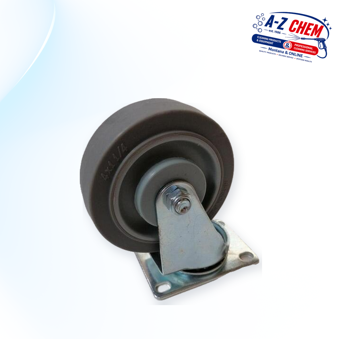 100mm Grey Complete Castor - Carpet Cleaning Machine Part - product detail view 3 - A-Z Chem South Africa