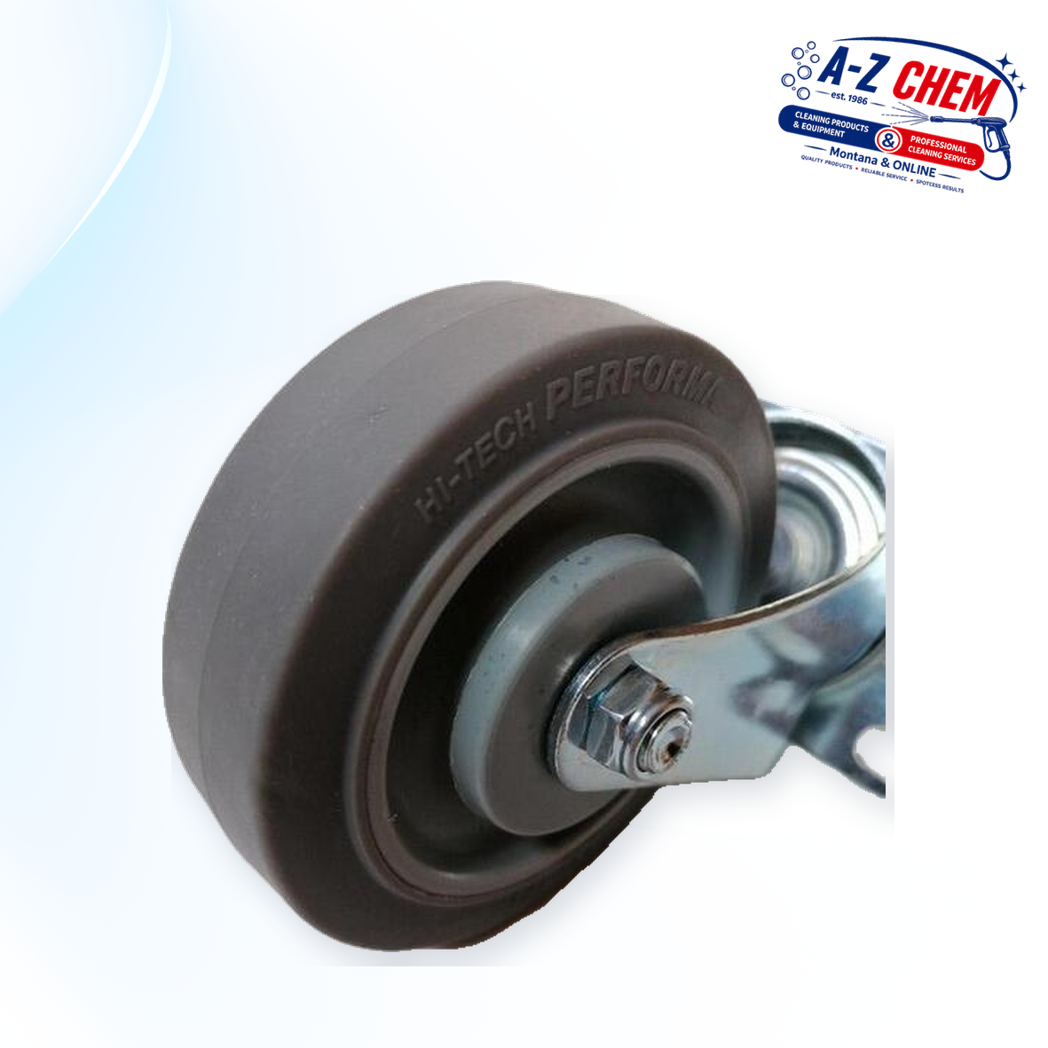 100mm Grey Complete Castor - Carpet Cleaning Machine Part - product detail view 4 - A-Z Chem South Africa