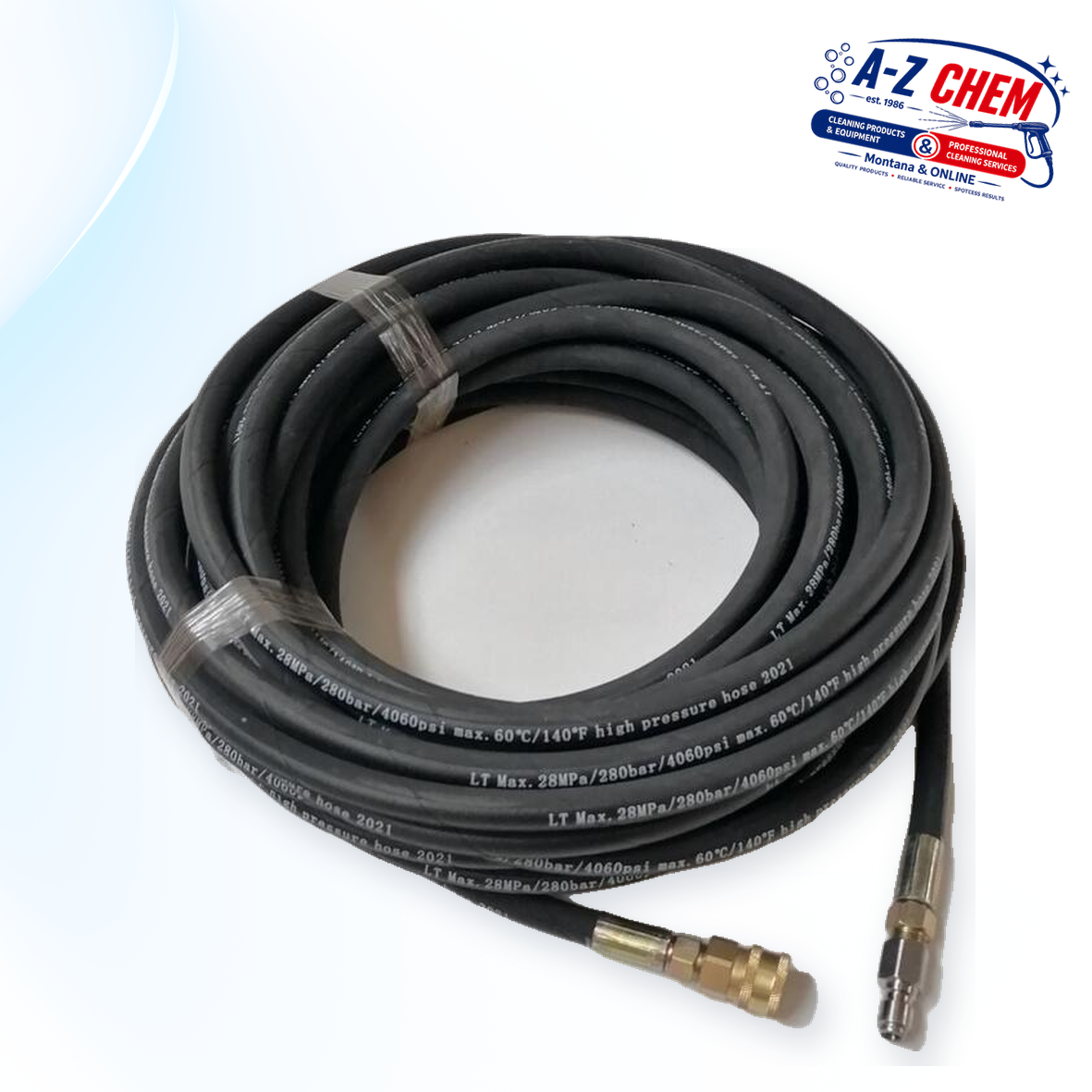 20m 280bar High-Presure Hose - High-Pressure Cleaner Accessory - main product view - A-Z Chem South Africa