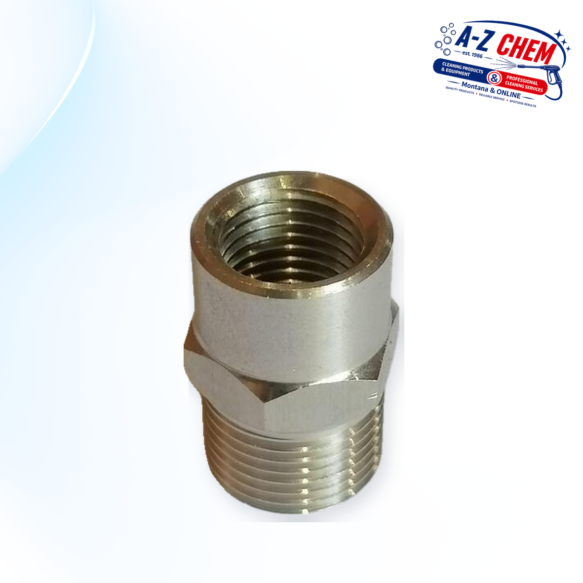 3/8" Male - 1/4" Female High Pressure Connector - product detail view 2 - A-Z Chem South Africa