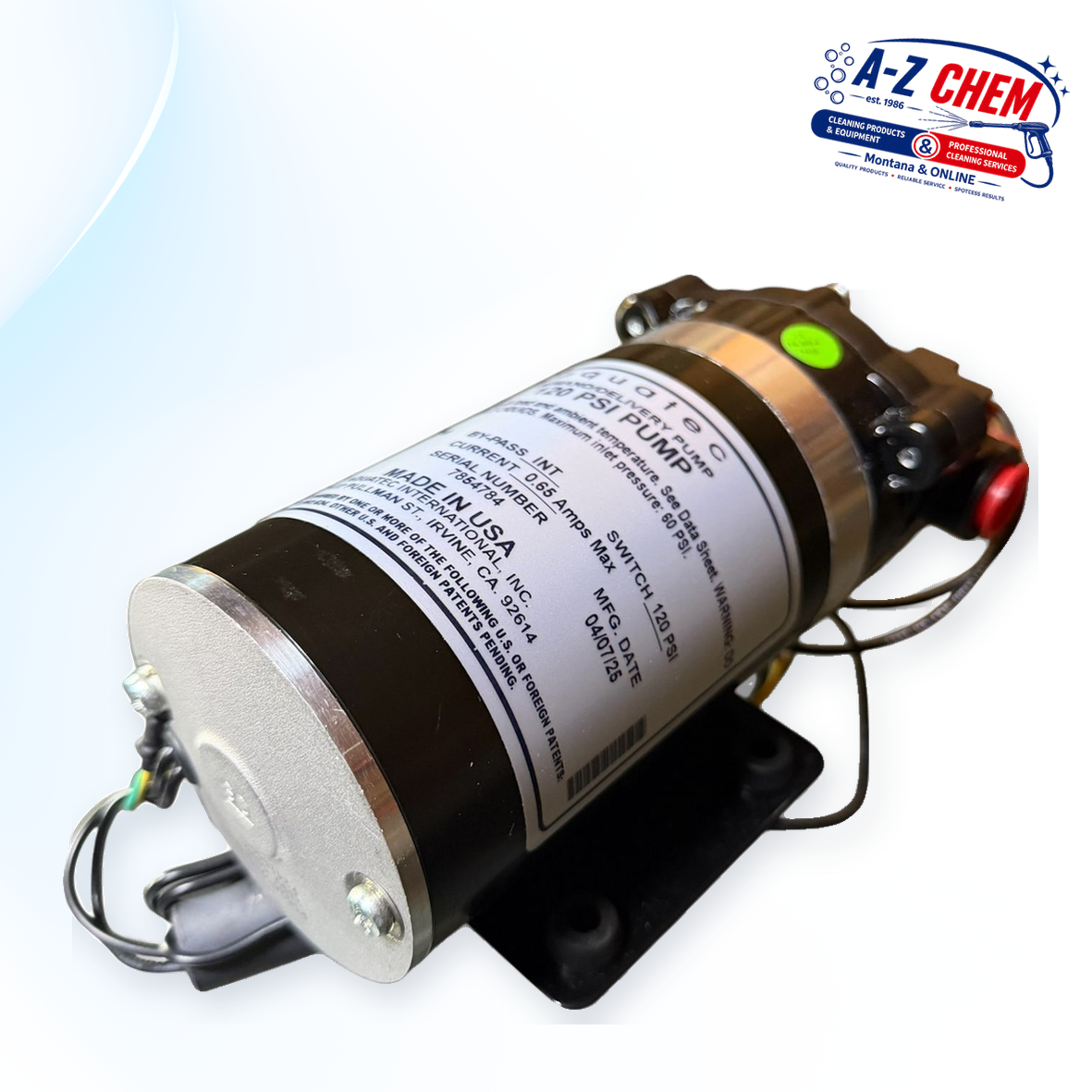 Aquatec Pump Carpet Cleaning Machine 120PSI 230V - main product view - A-Z Chem South Africa