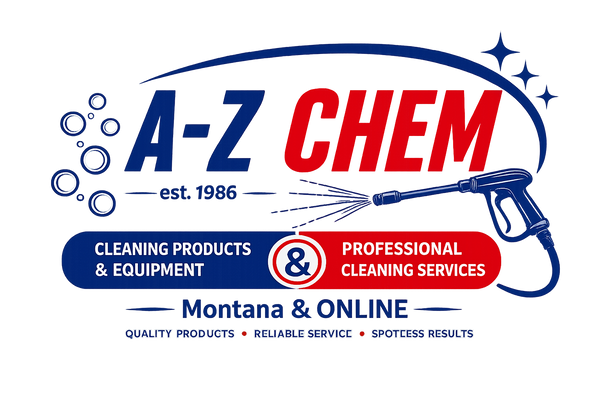 A-Z Chem Montana & Online logo for cleaning products, equipment and professional cleaning services