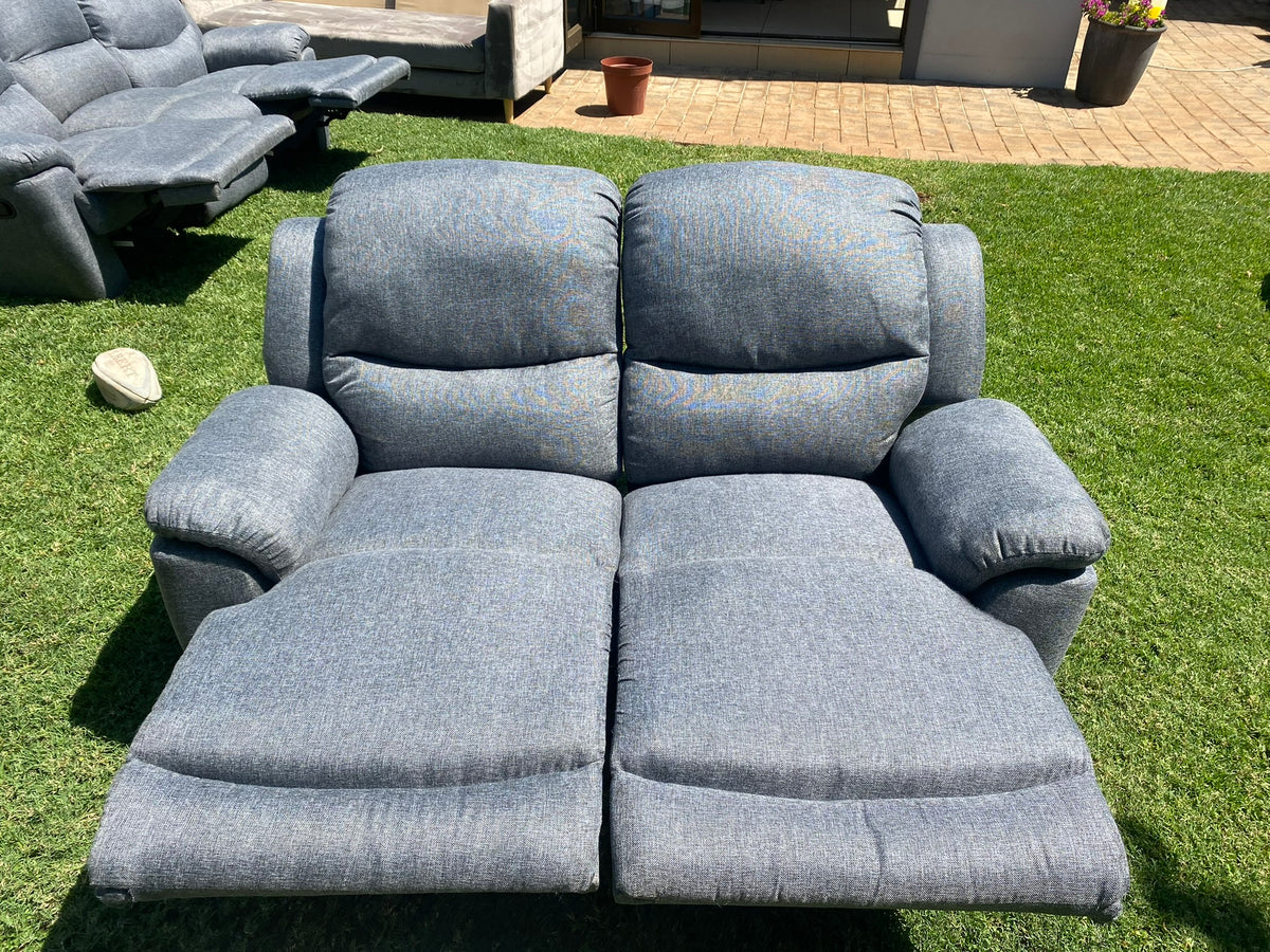 Clean grey reclining sofa after professional upholstery cleaning by A-Z Chem