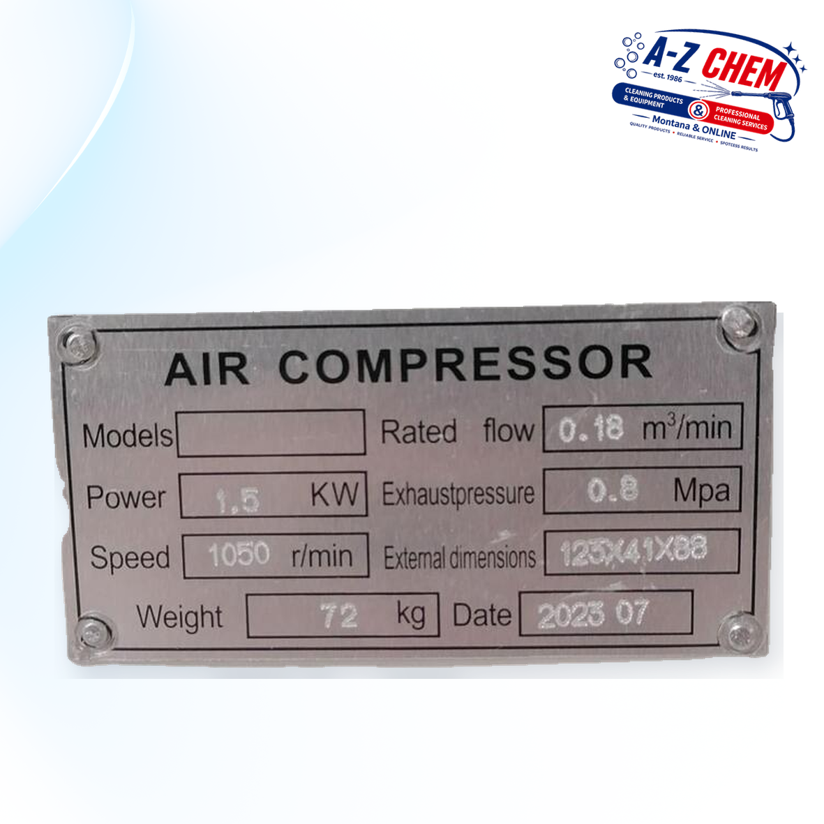 100L 2HP belt-driven electric air compressor – view 7