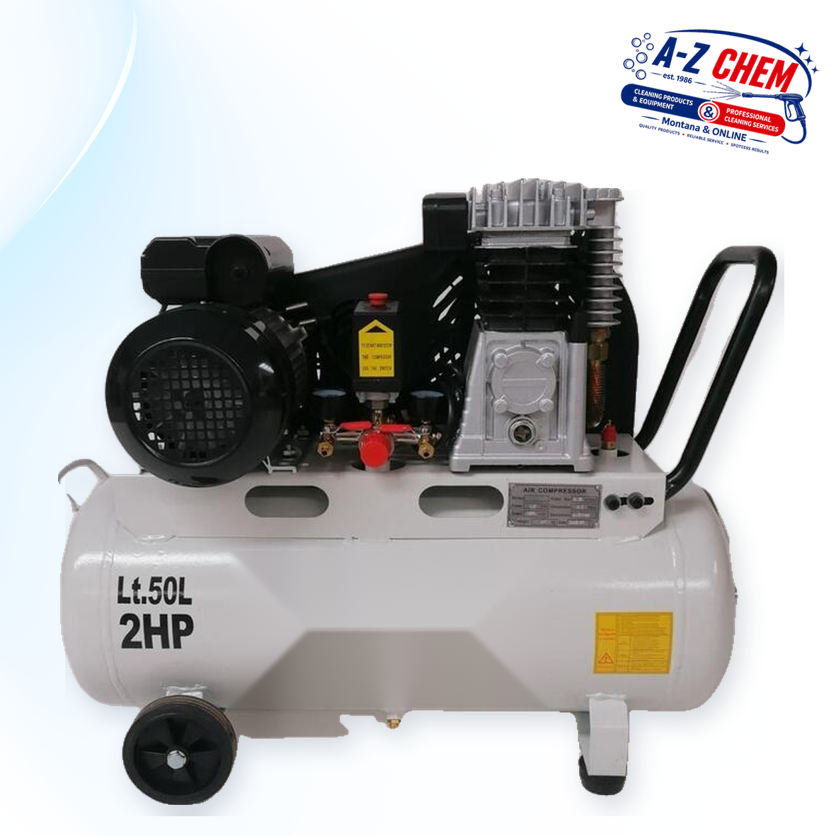 Belt-driven Compressor with 50 Liter Capacity - main product view - A-Z Chem South Africa