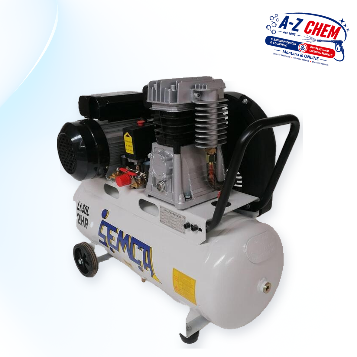 Belt-driven Compressor with 50 Liter Capacity - product detail view 2 - A-Z Chem South Africa