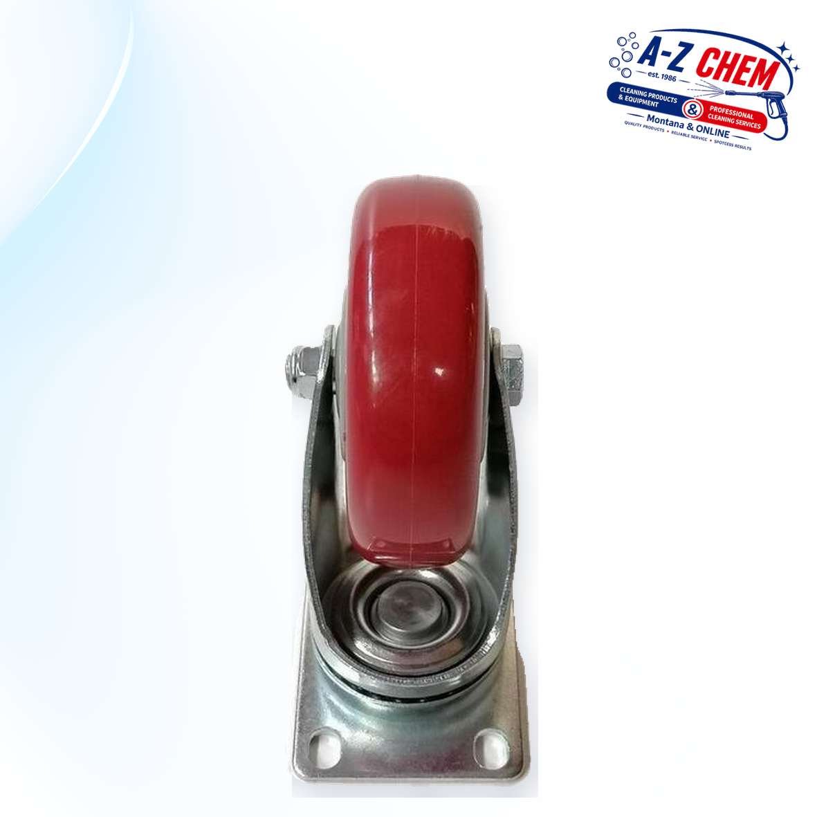 Castor Complete 100mm Wheels RED - Carpet Cleaning Machine Part - product detail view 2 - A-Z Chem South Africa