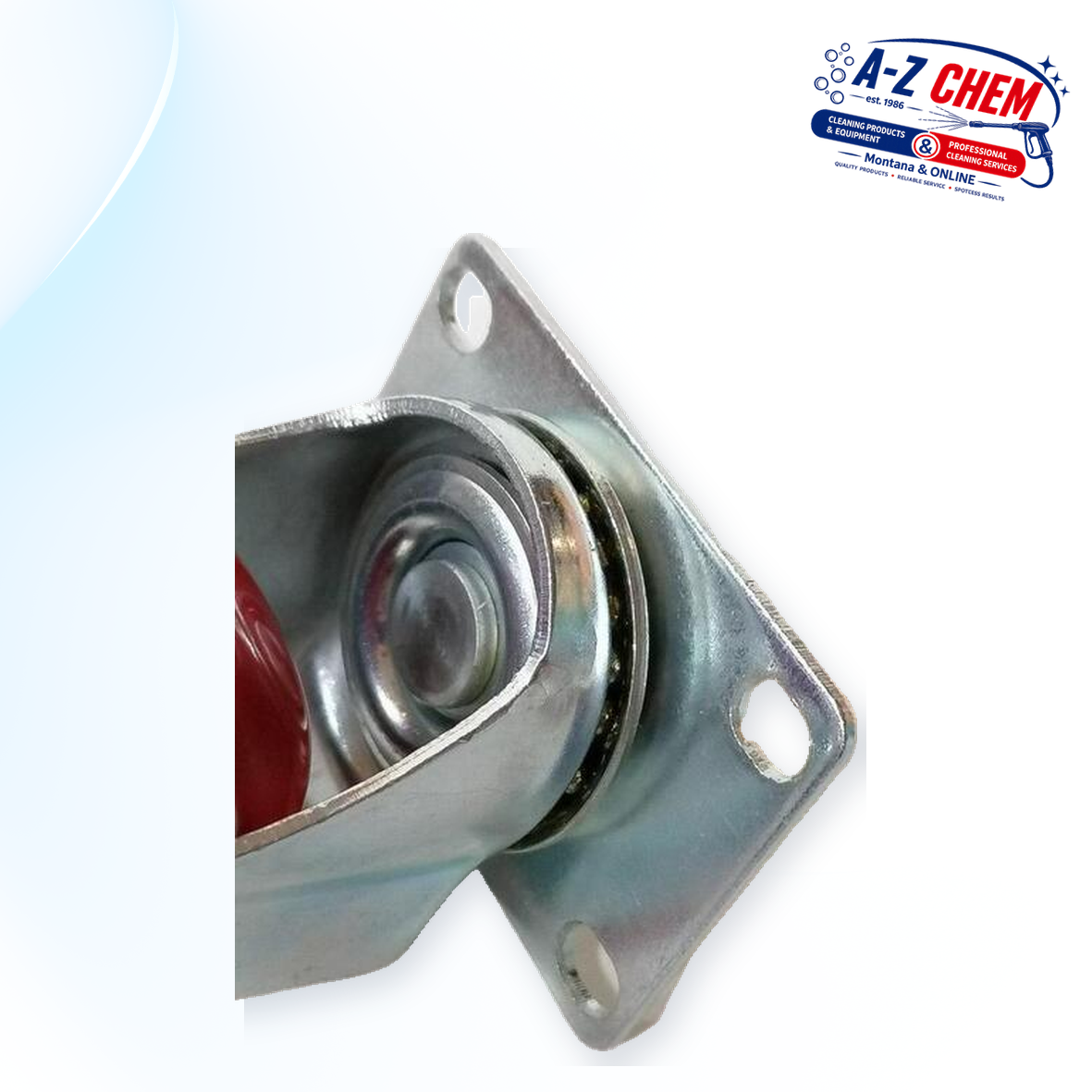 Castor Complete 100mm Wheels RED - Carpet Cleaning Machine Part - product detail view 5 - A-Z Chem South Africa