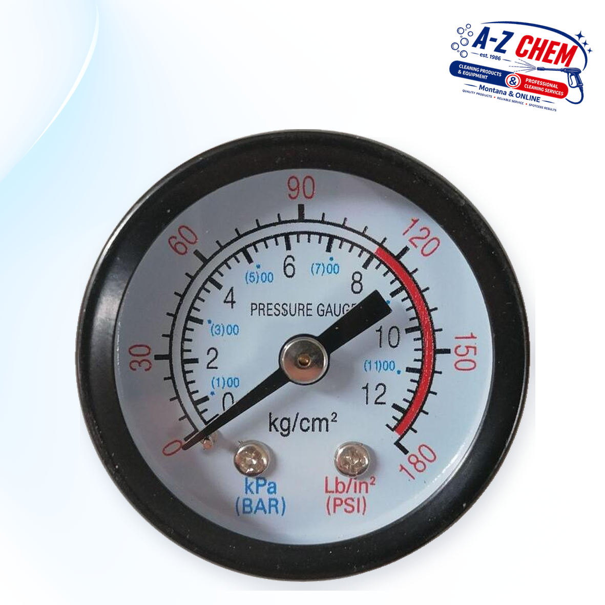 0 to 12 bar compressor pressure gauge with 1/4 inch thread – view 1