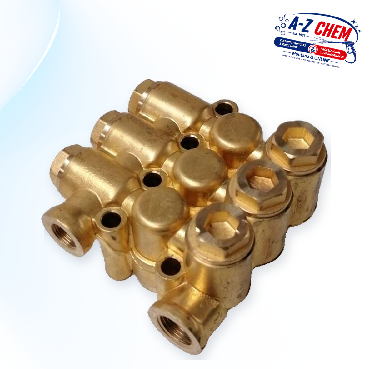 Cylinder Head for 2.2kW, 3kW and 4kW High Pressure Pumps - main product view - A-Z Chem South Africa
