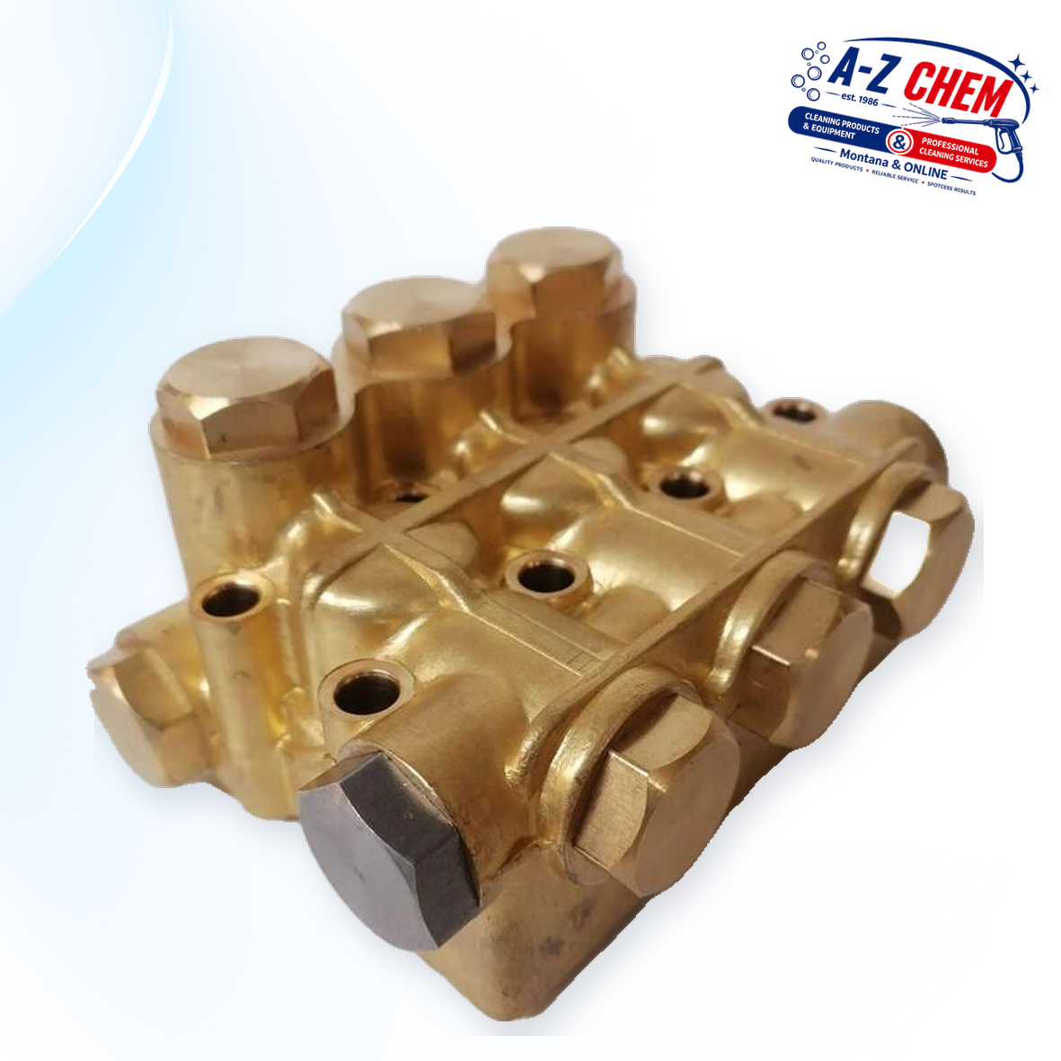 Cylinder Head for the 5.5kW, 10HP and 13HP High Pressure Washers - main product view - A-Z Chem South Africa