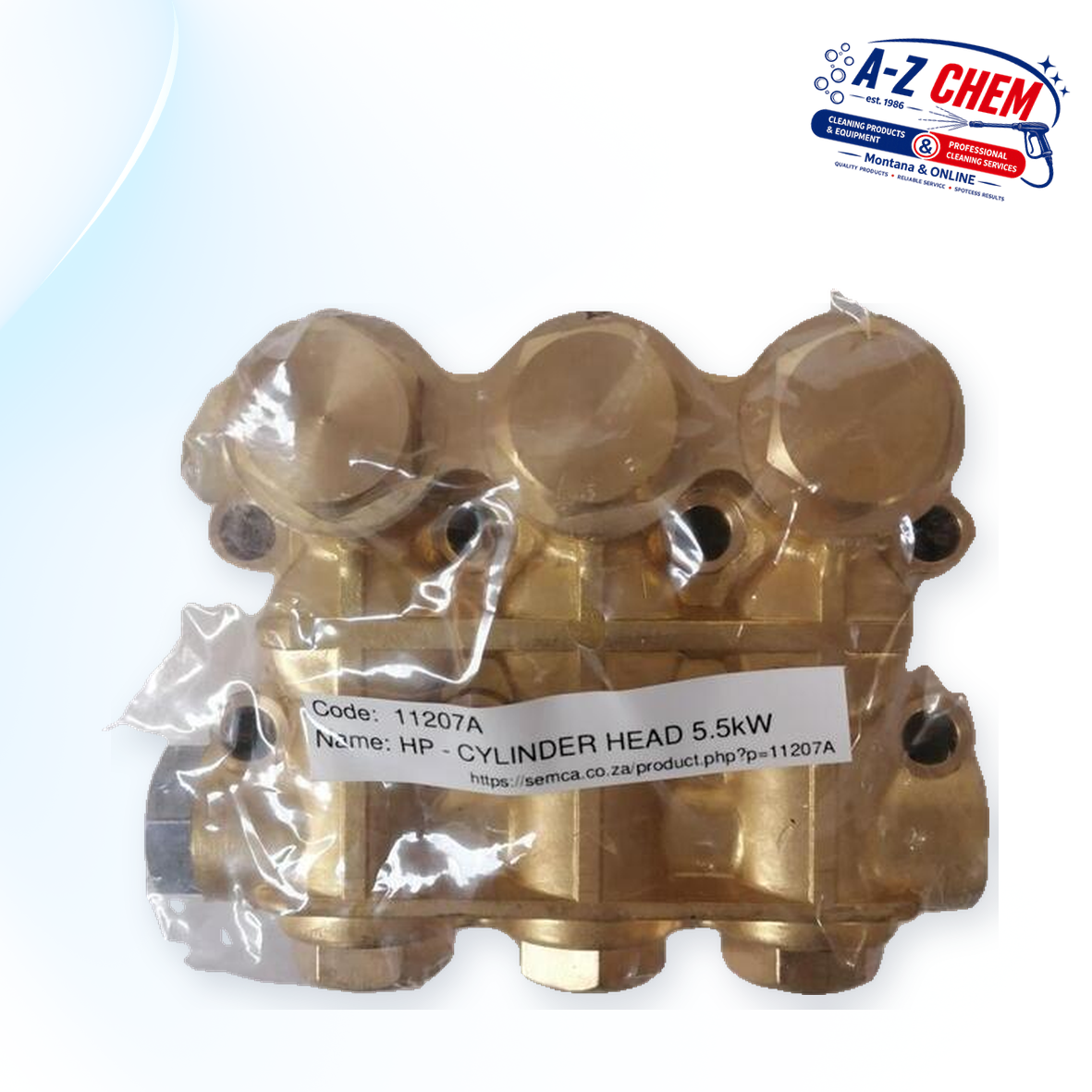 Cylinder Head for the 5.5kW, 10HP and 13HP High Pressure Washers - product detail view 6 - A-Z Chem South Africa