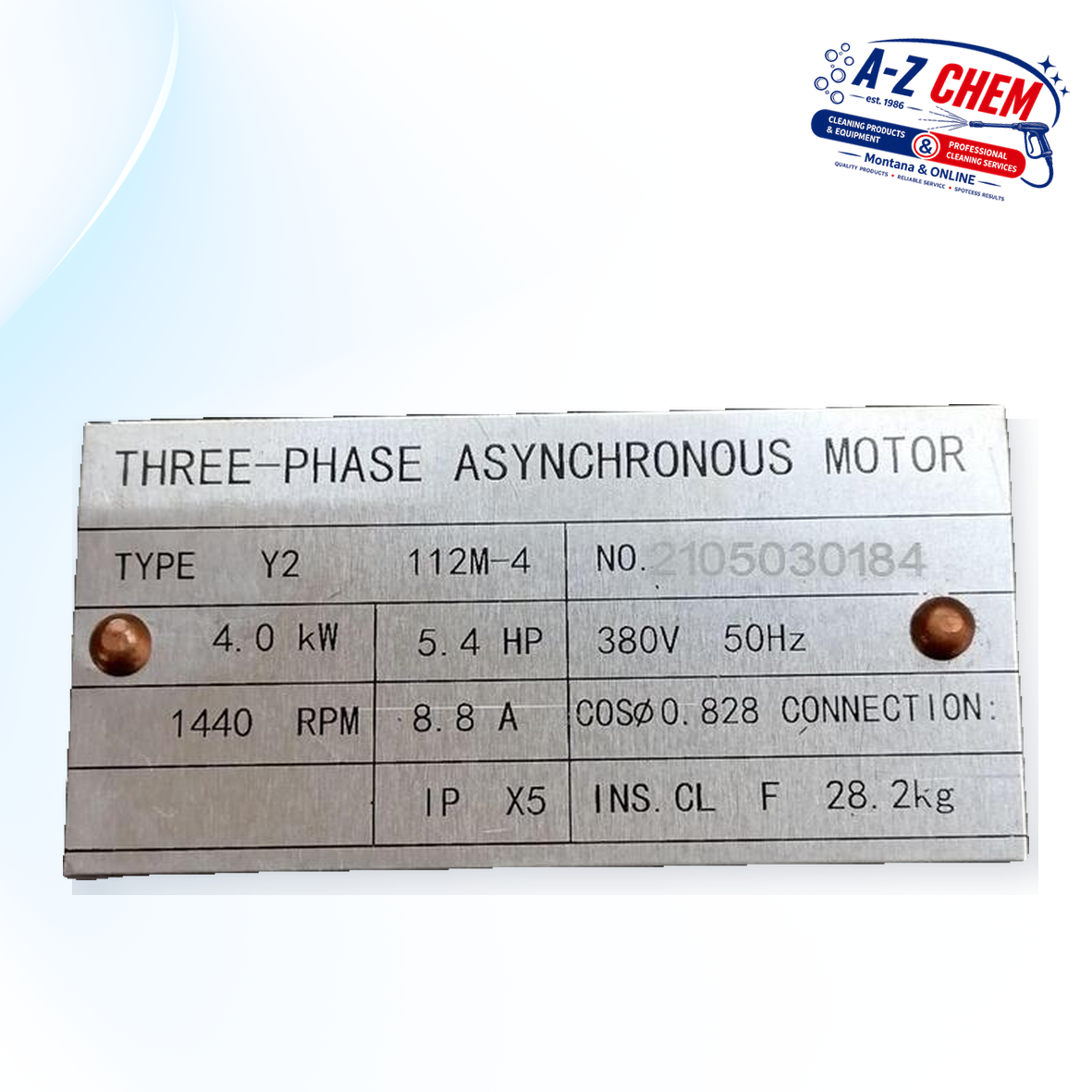 Electric Motor for the 4kW High-Pressure Machine - product detail view 4 - A-Z Chem South Africa