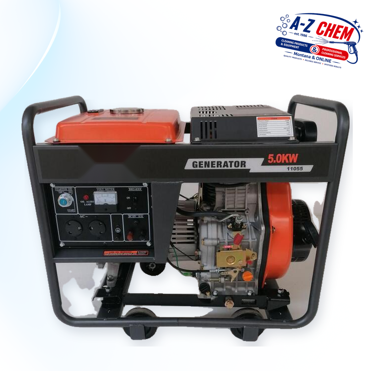 5kW diesel generator with electric and recoil start – view 2