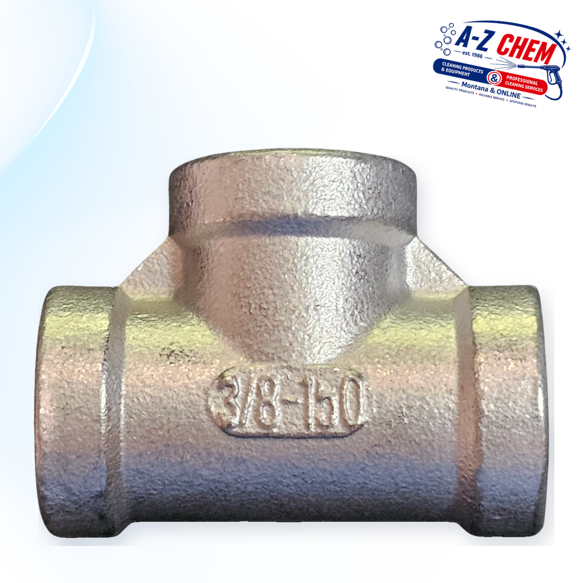 HP - 3/8 Female T-Piece - High-Pressure Cleaner Part - main product view - A-Z Chem South Africa