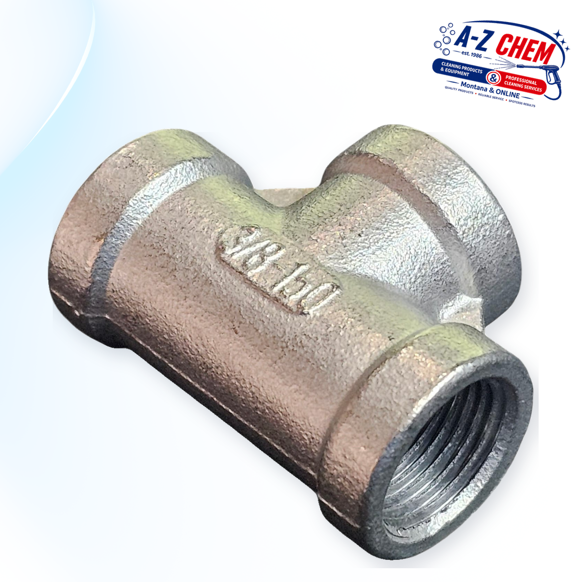 HP - 3/8 Female T-Piece - High-Pressure Cleaner Part - product detail view 2 - A-Z Chem South Africa