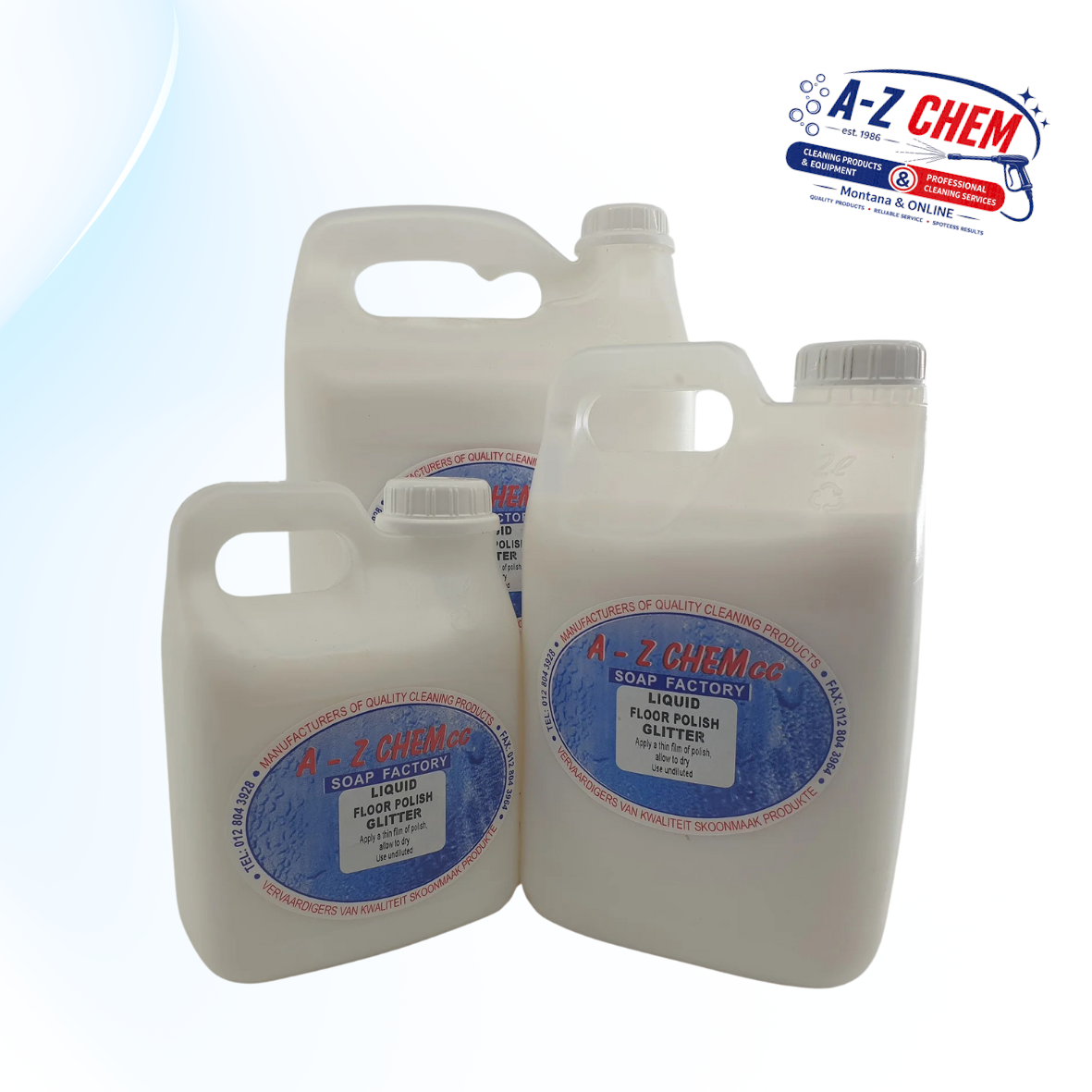 Liquid Floor Polish Glitter cleaning product from A-Z Chem South Africa