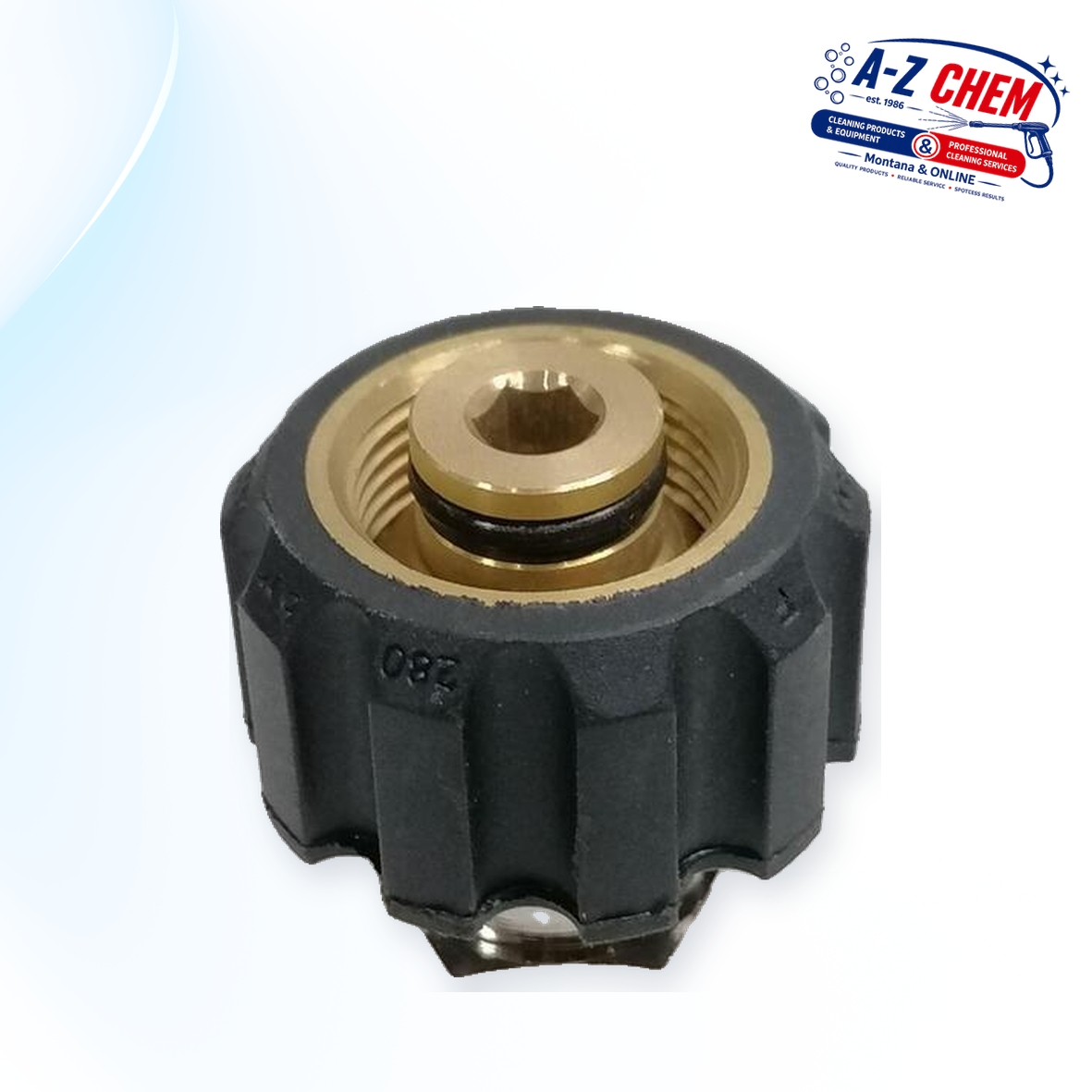 M22 Female to 3/8" Female Adapter - High-Pressure Cleaner Part - main product view - A-Z Chem South Africa
