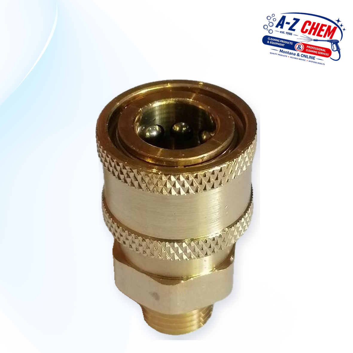 Quick Connector Female 1/4" to 1/4" Male Thread - High-Pressure Cleaner Part - main product view - A-Z Chem South Africa