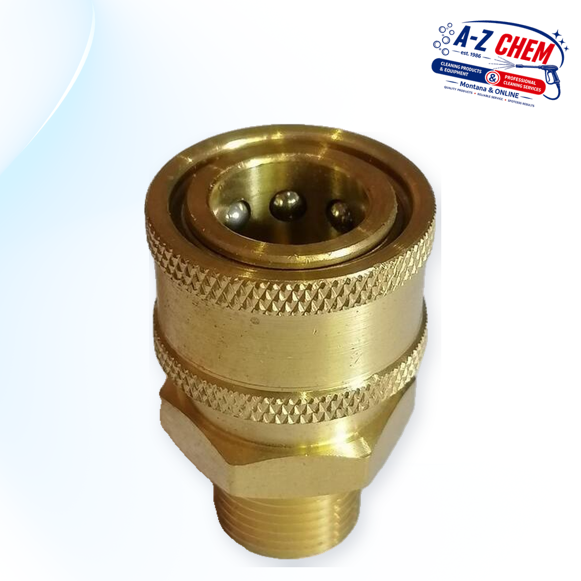 Quick Connector Female 3/8" to 3/8" Male Thread - High-Pressure Cleaner Part - main product view - A-Z Chem South Africa