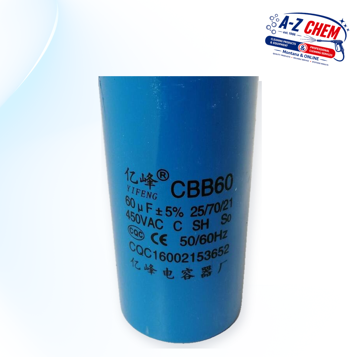 Running Capacitor for the High Pressure (60uF) - product detail view 2 - A-Z Chem South Africa
