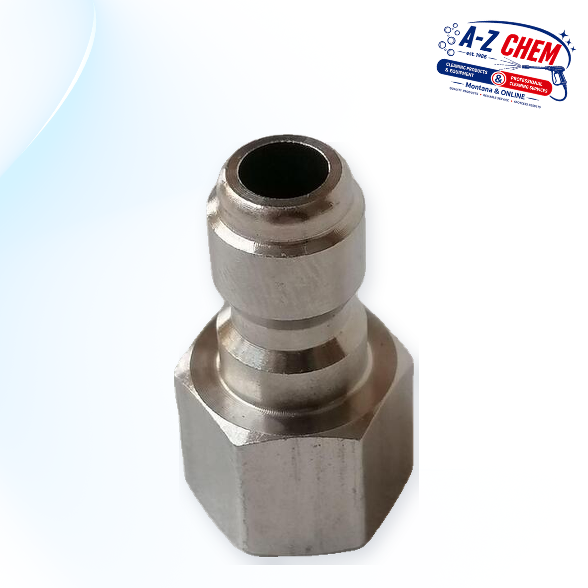 Stainless Steel Quick Connector Male 1/4" to 1/4" Female Thread - High-Pressure Cleaner Part - main product view - A-Z Chem South Africa