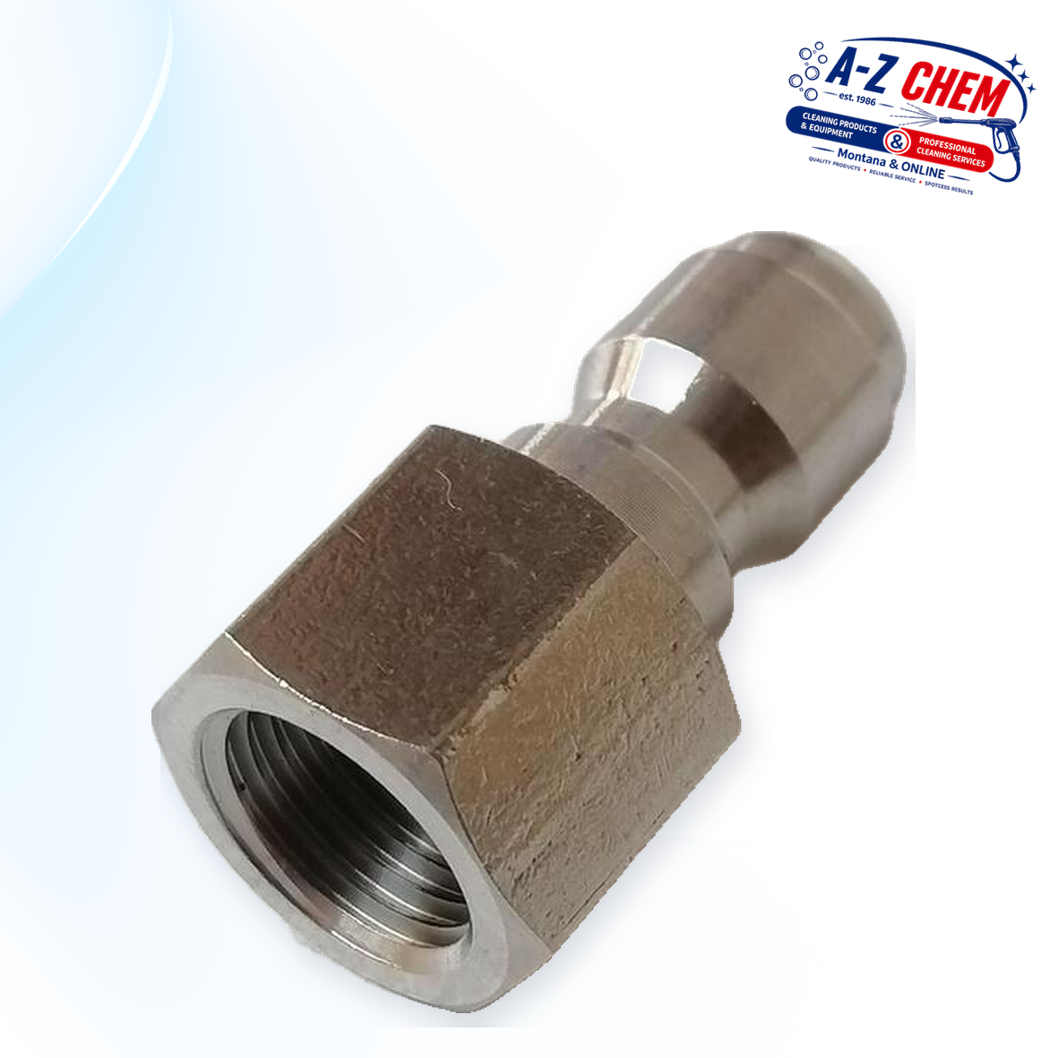Stainless Steel Quick Connector Male 1/4" to 1/4" Female Thread - High-Pressure Cleaner Part - product detail view 2 - A-Z Chem South Africa