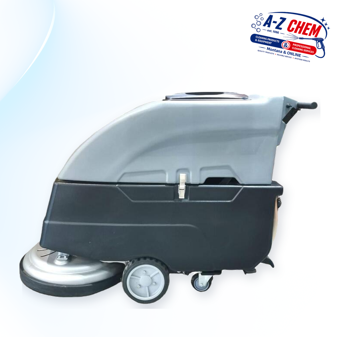 Walk Behind Scrubbing Machine Battery Auto-Pull - main product view - A-Z Chem South Africa