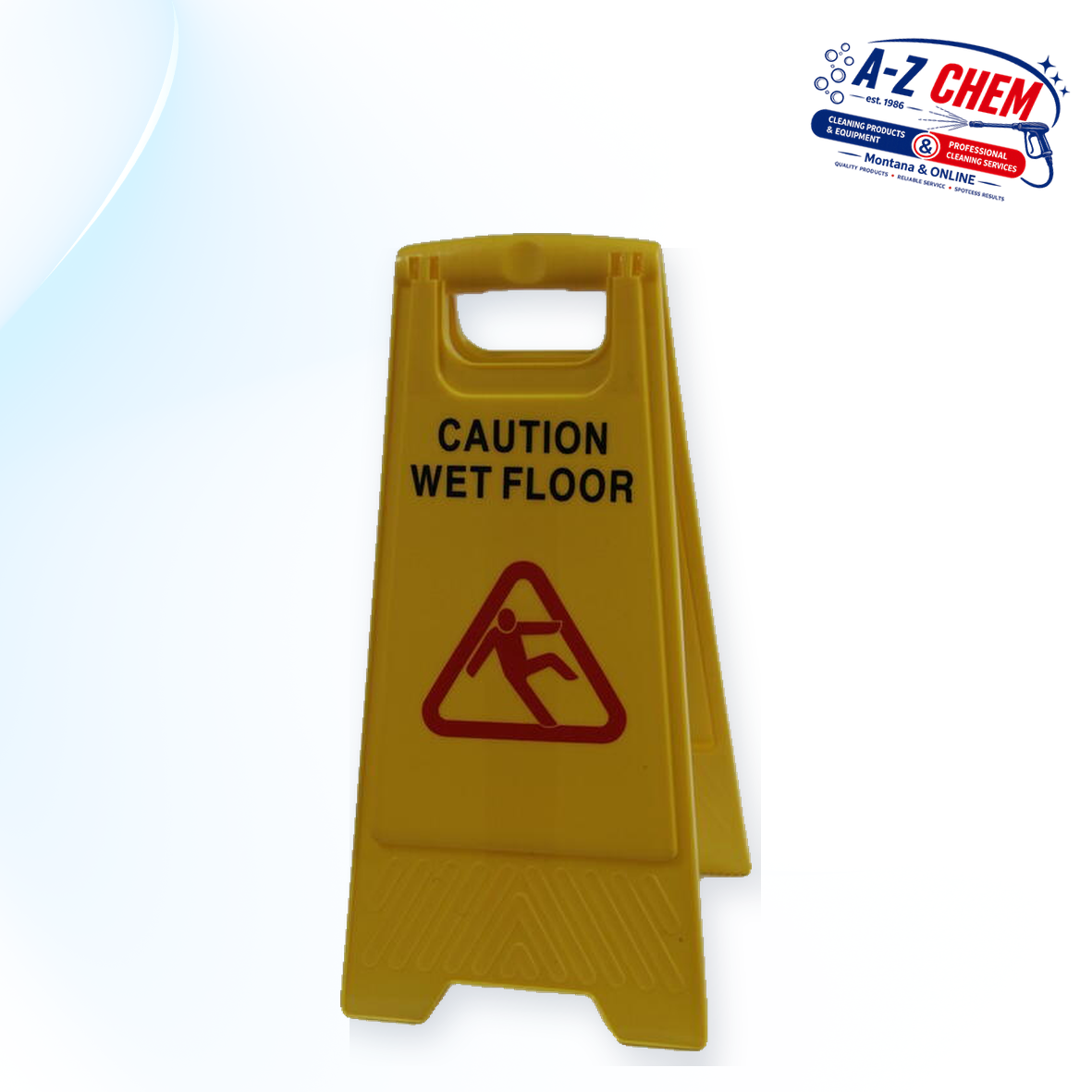 Wet Floor Sign - Yellow Background - product detail view 3 - A-Z Chem South Africa
