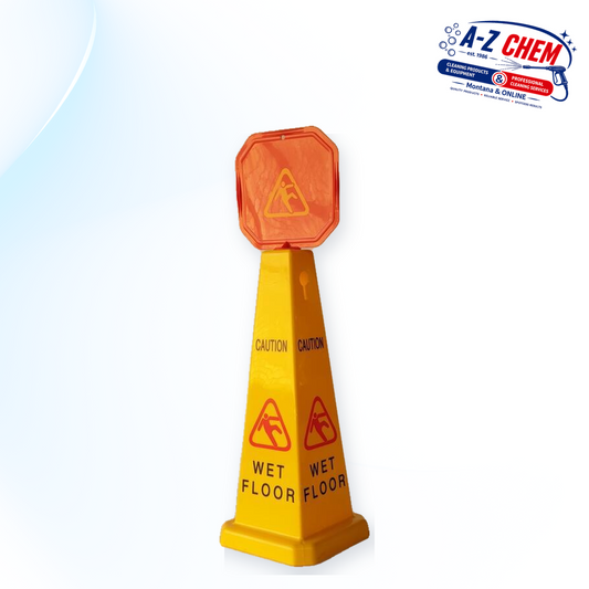 Wet Floor Sign Yellow Triangular Cone - main product view - A-Z Chem South Africa